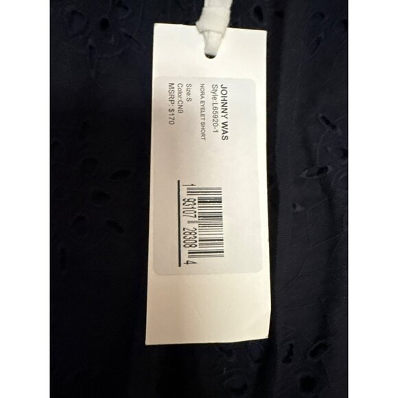 NWT Johnny Was Jade Nora Navy Eyelet Linen W/Cotton Lining Shorts Size S - Picture 3 of 9